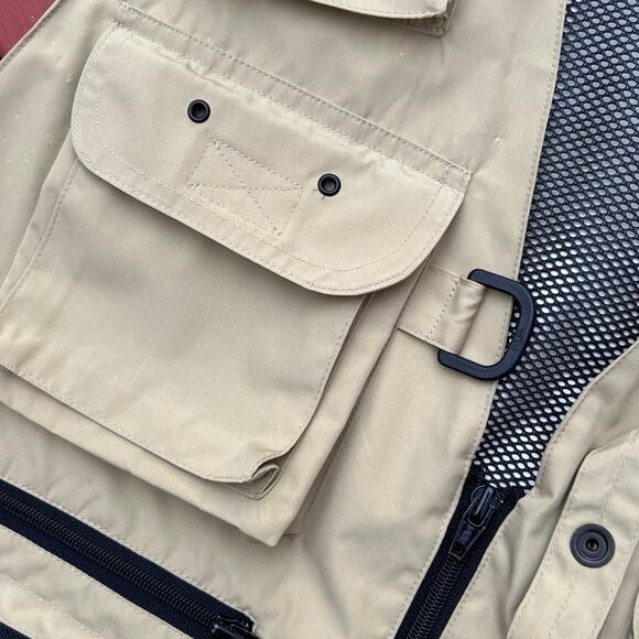 Vintage Ralph Lauren Fly Fishing Vest Utility L Photographer Field Khaki Hi Tech - Picture 6 of 10